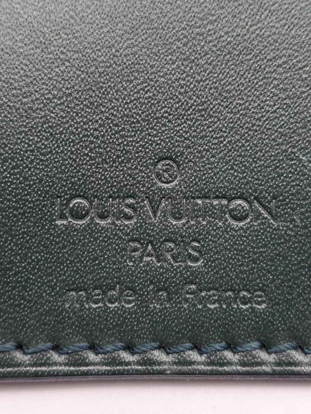 Authentic Louis Vuitton Black Leather Luggage Tag